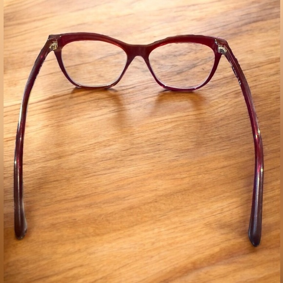 CHANEL 3341 c. 1528 52 16 140 Wine Red Cat-Eye Glasses EUC - Picture 8 of 8